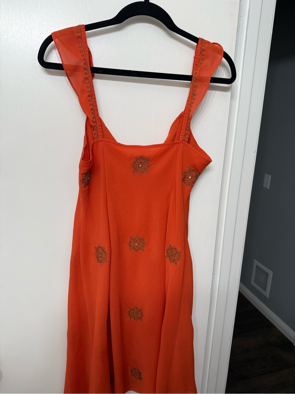 New York & Company Bright Orange Sleeveless Top